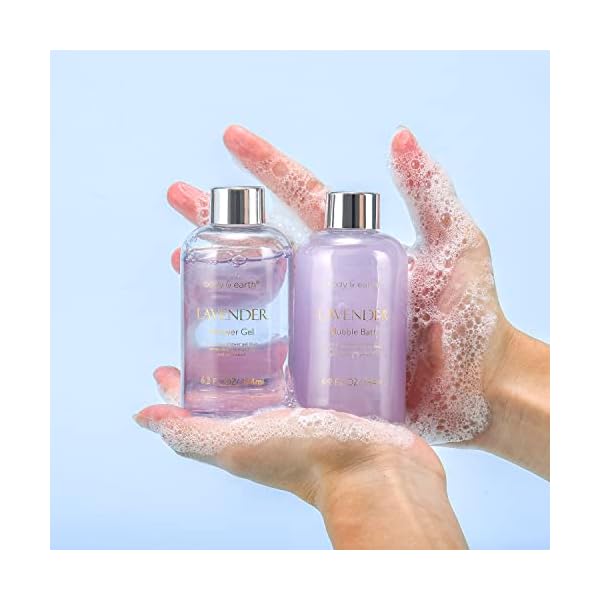 Bath Spa Gifts for Women - Lavender Gift Set, Body & Earth 6 Pcs Bath Gift Sets, Self Care Gifts, Birthday Gifts for Women, Relaxing Spa Set, Christmas Gift - Image 4