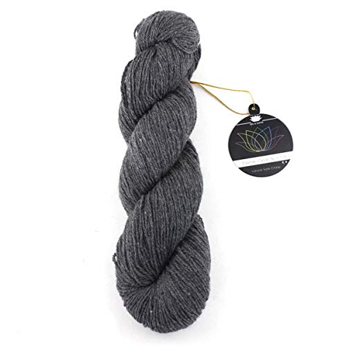 Lotus Yarns 100% Tibetan Yak Yarn Worsted Weight 100G/Hank Hand Knitting/Crochet (03-Dark Gray) #TOP17