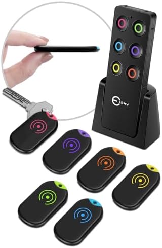 Esky Ultra Slim Key Finder Locator with 80dB Sound and 6 Receivers