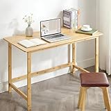 Nnewvante 47 Inch Computer Desk, Bamboo Writing Desk, Modern Simple Work Desk for Home Office, Gaming Desk Study Table