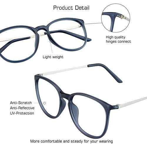 Image of VisionGlobal Blue Light Blocking Glasses for Women Men, Computer Reading, TV Glasses, Stylish Oval /Square Frame
