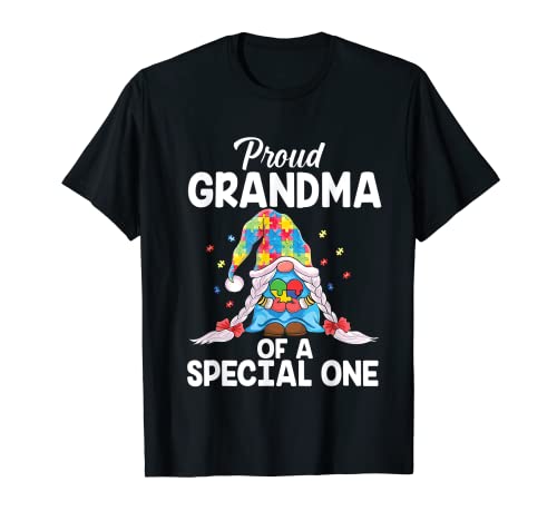 Orgulloso autismo abuela Puzzle lindos gnomos Autismo Conciencia Camiseta