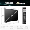 Hisense 43" 43A6QTUK 4K Ultra HD Smart TV AI TV - 4K UHD, Hi-View AI Engine, Precision Colour, AI Smooth Motion, Sports Mode with Freely, Disney +, YouTube, Netflix