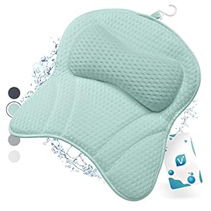 Vesta+ Badkussen L met zuignappen, badkussen, testwinnaar als badkussen, nek en nekkussen, badkuip, grijs, badkussen voor badkuip, badkuipkussen en douchekussen badkuip