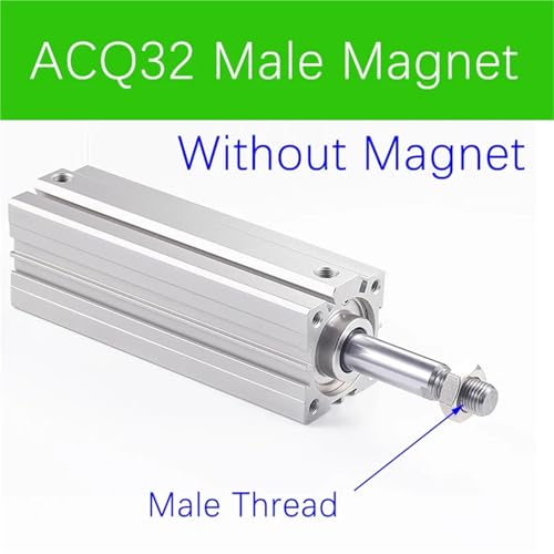 Vérin pneumatique ACQ32 compact à filetage mâle pour guidage machine - 3