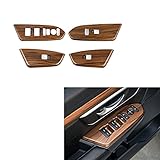 Thenice for CRV ABS Peach Wood Texture Window Control Panel Armrest Cover Door Lock Switch Trim for 2017 2018 2019 2020 Honda CR-V (Without Rear Seat Heating Buttons)