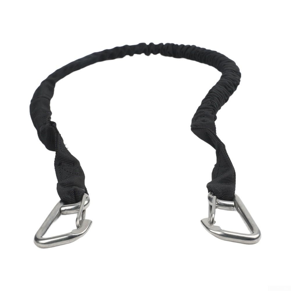 Cuerda elástica resistente de 3 pies para barcos y kayaks con correas resistentes a la intemperie y clips de acero para soluciones de acoplamiento seguras (azul)