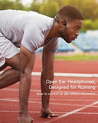 Bone Conduction Headphones Bluetooth 5.0,Wireless Open Ear Headphones With Built-In Mic,Waterproof Earphones,Sweatproof Sports Headset For Running,Cycling,Hiking,Gym,Climbing & Driving(Black) #TOP1