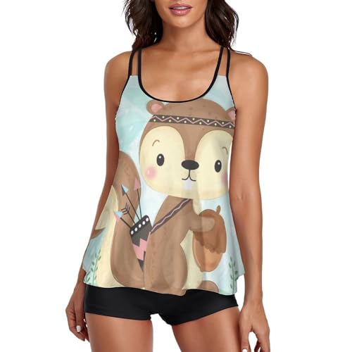 Maillot de bain tankini avec short pour masquer les rondeurs et rester chic à la plage