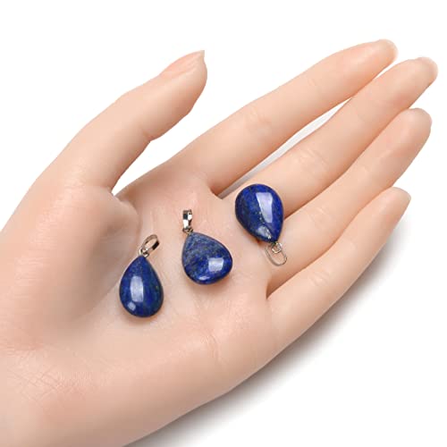 Adabele G2P-T2 (4PC) 4Pcs Natural Blue Lapis Lazuli Healing Gemstone Pendant Teardrop Pear Loose Rock Crystal Drop Bead thumb #3