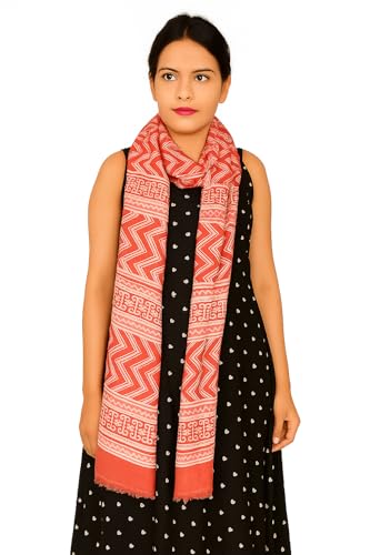 Image of Scarf For Girls 100% Pure Cotton Hand Block Printed Square