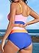 Herseas Women High Waisted Bikini Sets Sporty Color Block Wide Straps 2 Piece Round Neck 2026 Summer Swim Suits Push Up Soft Bathing Suit Fashionable Beach Outfits Pink Large