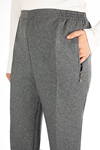 Alica Winter Schlupfhose meliert, komfortabler Gummibund, gerader Schnitt, Hosentaschen