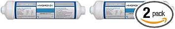 Hydronix ICF-10Q Inline Post Activated Carbon Water Filter Replacement Cartridge with 1/4-Inch Quick Connect for Refrigerator, Ice Maker, RO Reverse Osmosis System, 2000 Gallons 2 Pack