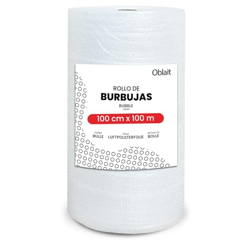 Rollo de plástico burbujas 100 cm ancho x 100 metros longitud - papel burbujas embalaje mudanza