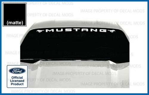 Decal Mods Front Windshield Banner Compatible with Ford Mustang (2015-2021) Decal Sticker Graphic V6 Pony - PMP (Black Matte / Flat) - CBM