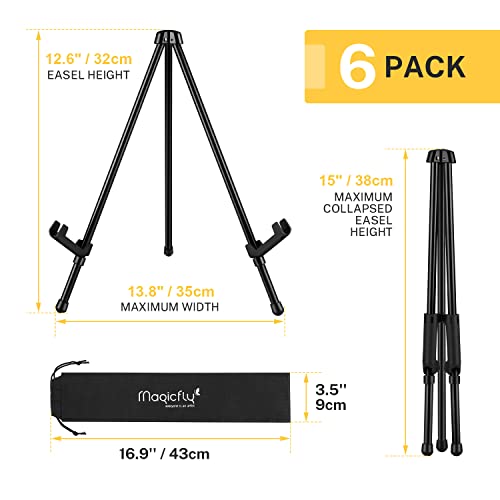 Magicfly 6 Pack Tabletop Easel, Black Steel Table Top Easels for Display, Adjustable & Portable Tripod Easel with 6 Storage Bags, for Signs, Posters, Holds 5 lbs by Magicfly - Image 3