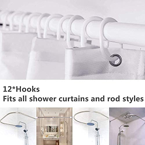 Image of RosieLily Colorful Fishes Shower Curtain, Kids Shower Curtains Set with 12 Hooks, Waterproof Shower Curtain for Bathroom, 72 x 78 Inch, Cartoon Fun Fishes Ocean Animals Bath Curtains