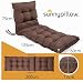 sunnypillow Liegenauflage 200 x 60 - Auflage für Gartenliege extra dick 13cm - Outdoor, wasserdicht, UV Lichtecht - Polster für Sonnenliege - Polsterauflagen für Liegestuhl - Kissen Braun