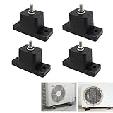 Anti-Vibration Rubber Mounting Pads for Mini Split Air Conditioner, 4-Pack, Black (Set of 2)