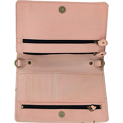 Anna by Anuschka Women’s Hand-Painted Genuine Leather Flap Organizer Wallet - Vintage Garden2