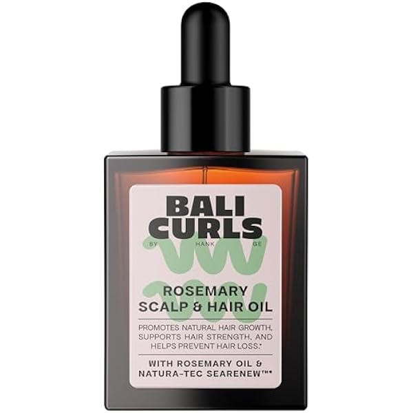 Bali Curls Rosemary Grow Scalp & Hair Oil - olejek do włosów z rozmarynem, olejkiem sapotowym i mikroalgami - wegańska pielęgnacja skóry głowy i olejek do włosów - odpowiedni do metody curly - 50 ml