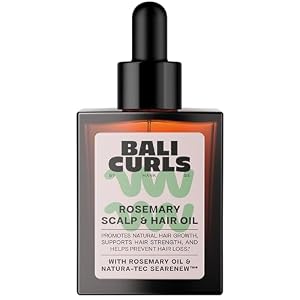 Bali Curls Rozemarijn Grow Scalp & Hair Oil – Rozemarijn, Sapote Olie & Microalgen – Veganistische Hoofdhuidverzorging & Haarolie Behandeling – Krullend Haar – Geen Siliconen & Sulfaten – 50 ml