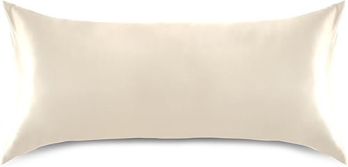 Funda de almohada sedosa de almendra blanqueada, fundas de almohada King de satén, con cierre de sobre, 40 x 20 pulgadas