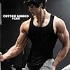 Molten Creek® 6X Mens Vests, Classic Sports, 100% Cotton Tank Tops, Sleeveless, Casual Undershirts, for Summer, Training, Gym Sports (UK, Alpha, M, Regular, Black) #2