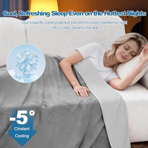Image of Cooling Blanket King(90 inchx104 inch), Double-Sided Cold Blanket for Hot Sleepers