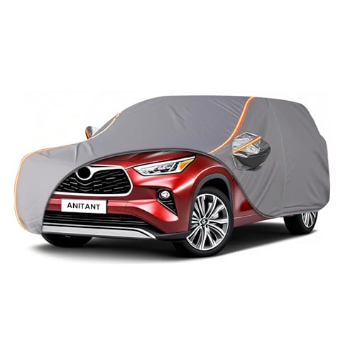 Image of Custom Fit Toyota Highlander Car Cover for Highlander 2001-2025 Outdoor Waterproof Car Cover All Weather with Door Zipper Cotton Lining Scratch Resistant Rain Sun UV Dust Snow Protection