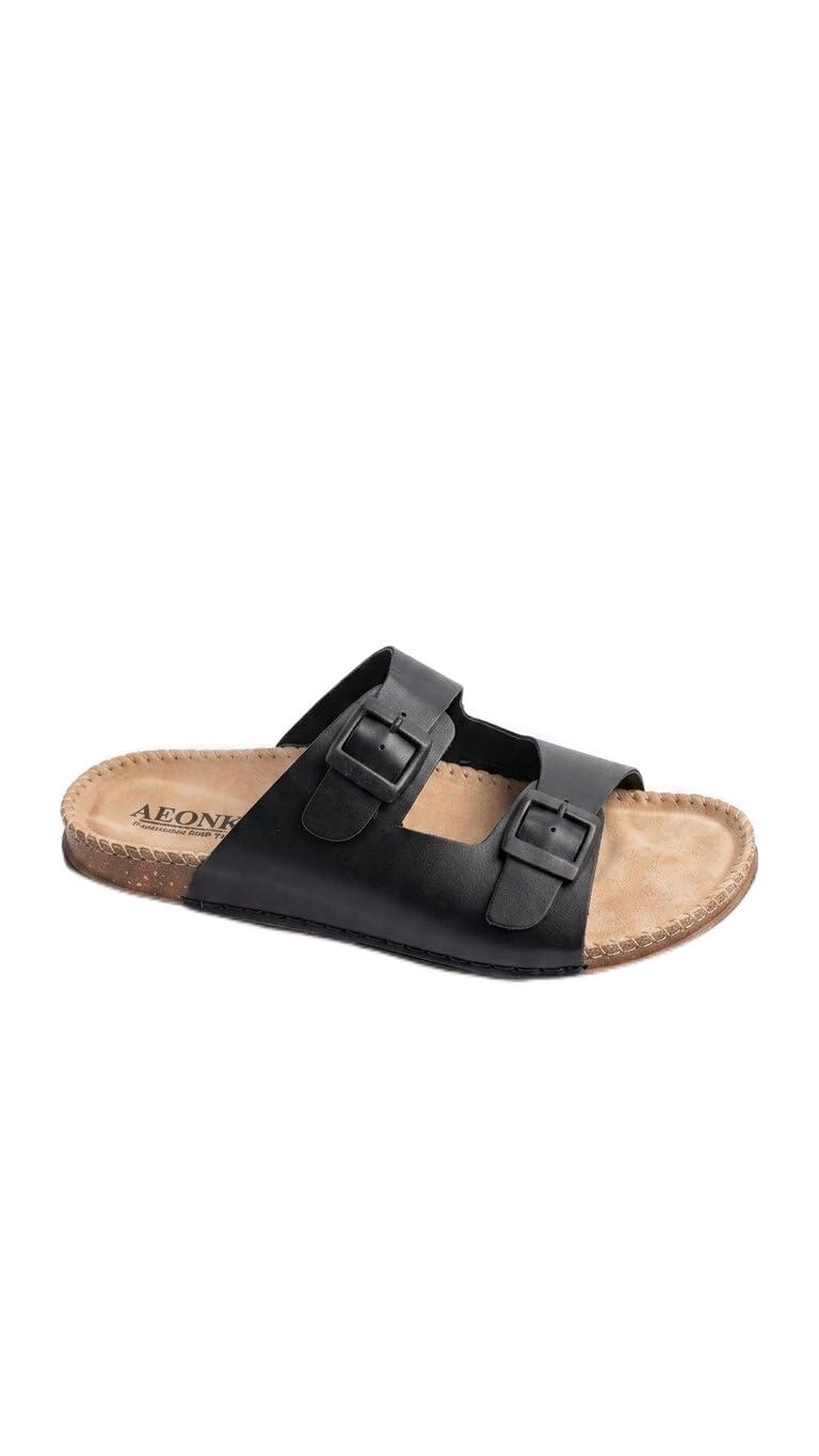 Double Buckle Strap Slide Sandals, Slippers-image-16
