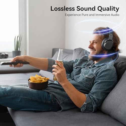 Wireless Headphones for TV, TV Headphones Wireless for Seniors, Versatile Charging Dock with Transmitter, Instant Audio Sync, 65-Hour Battery Life, Ideal Gift for Parents & Seniors - Image 3