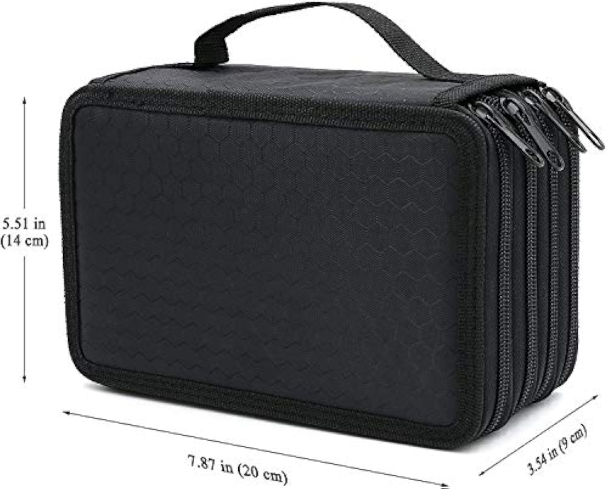 72 Holes Multi-Layer Zipper Pencil Case with Handle Strap