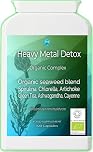 Heavy Metal Detox Cleanse - Organic Complex - Bladderwrack Seaweed, Iodine, Sea Kelp, Chlorella Spirulina Capsules, Artichoke, Green Tea, Alfalfa, Cayenne Pepper 100 Super Greens Powder Tablets Adults