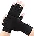 2 Pairs Arthritis Compression Gloves for Arthritis, Rheumatoid, Carpal Tunnel Pain, Driving, Typing Fingerless Gloves For Women Men, Support Hand, Wrist and Joint (Pure Black, Medium)