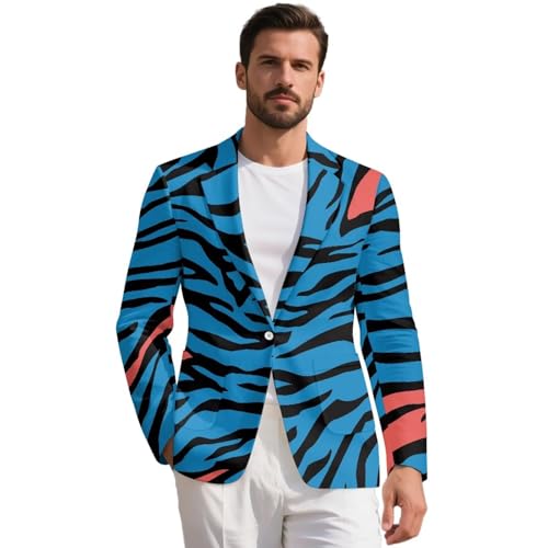 HUGS IDEA Blazers for Men Fashion Slim Fit Sport Coat Lightweight One-Button Suit Jacket