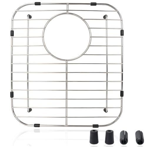 TORIBIO Kitchen Sink Grid, 13''×11.6'' Stainless Steel Bottom Grid Sink Protectors for Single or Double Bowl Sink, Non-Skid Sink Protectors for Kitchen Sink Protection Grid with Small Rounded Corner by TORIBIO - Used condition - CA$20.23