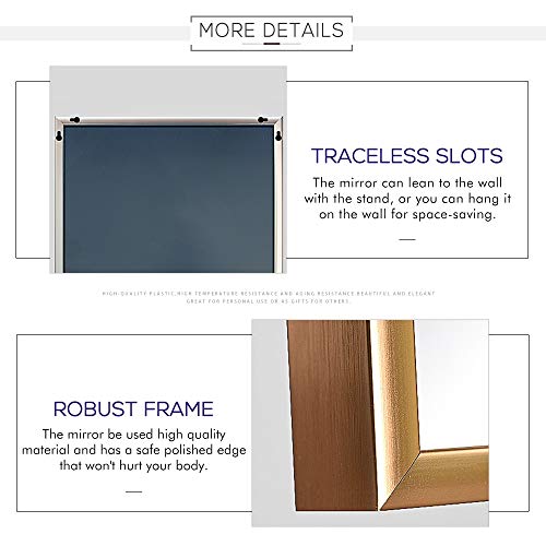 Elevens Full Length Mirror Large Floor Mirror Standing Or Wall-Mounted Mirror Dressing Mirror Frame Mirror For Living Room/Bedroom/Cloakroom (65”X22”, Gold) #TOP5