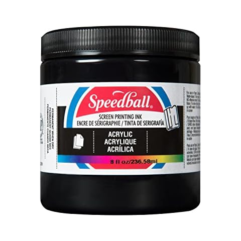 Speedball 004637 Acrylic Screen Acrylic Screen Printing Ink, 8 fl. oz., Black Cover