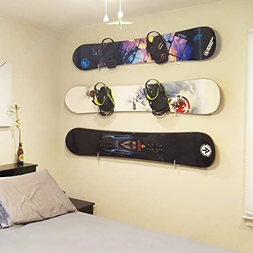 Mokiuer Snowboard Wall Mount,Snowboard Wall Rack Hanger, Snow Board Display Storage Holder,Aluminum Alloy, Silver #TOP6