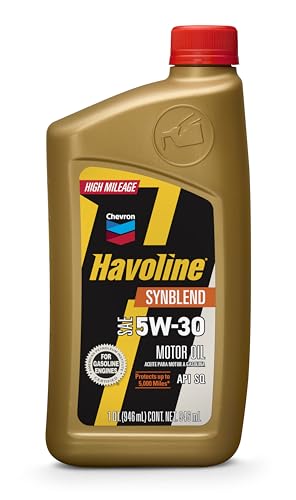 HAVOLINE 5W30 High Mileage Synthetic Blend, 1 Quart, 1 Pack (223681720)