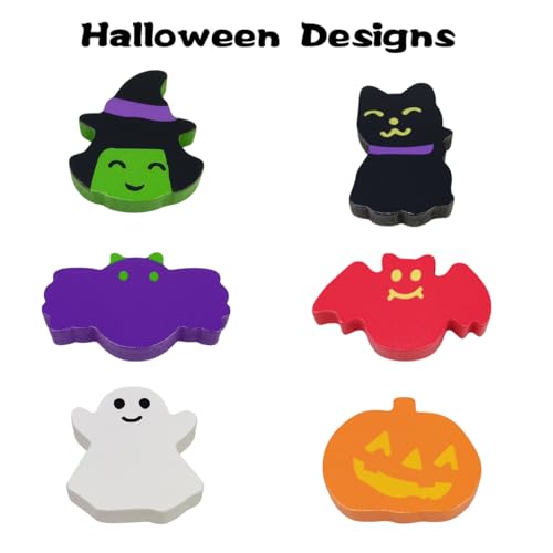 Pinkiwine Halloween Pumpkin Wooden Peg Puzzles Montessori Educational Toys for Kids Toddlers Halloween Toys Party Favors Treat Bags Gifts - Image 2