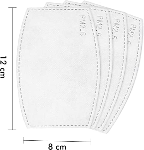 50 Pcs Pm2.5 Activated Carbon Filters 5 Layers Replaceable Filters for Face Coverings Cotton Cover