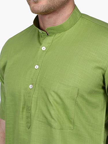 Image of Rajubhai Hargovindas Men's Premium Cotton Half Sleeve Solid Kurta