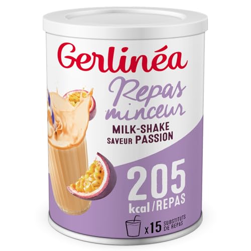 GERLINÉA – Boisson Milkshake Fruit de la Passion – Substitut de Repas Minceur Riche en Protéines – 13 Vitamines 10 Minéraux – Faible en Graisses...