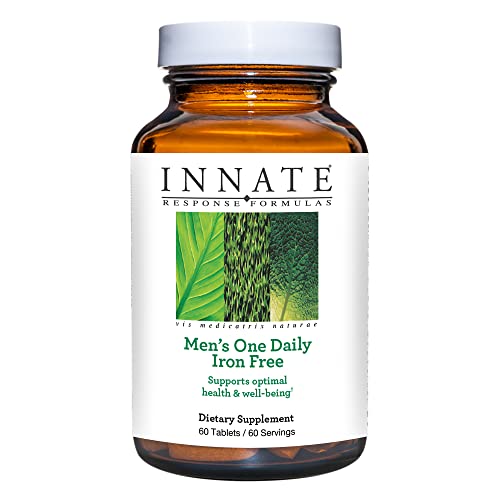 INNATE Response Formulas Men's One Daily Iron Free - Daily Multivitamin For Men Free of Iron - With B Vitamins - Vegetarian, Non-GMO, and Gluten-Free - 60 Count (60 Servings)