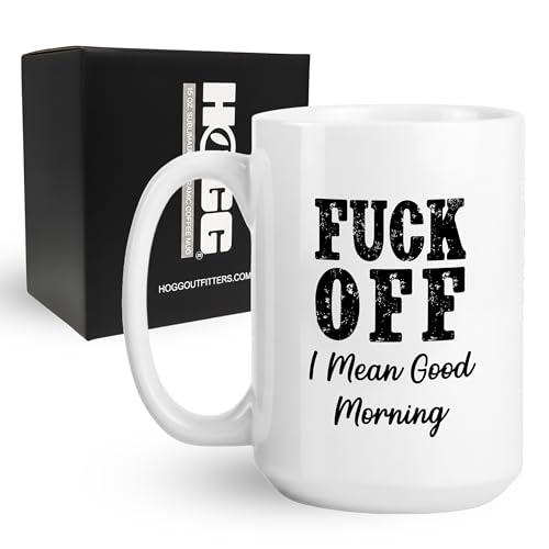 Taza de café sarcástica Hogg 15 oz cerámica blanca miniatura 1