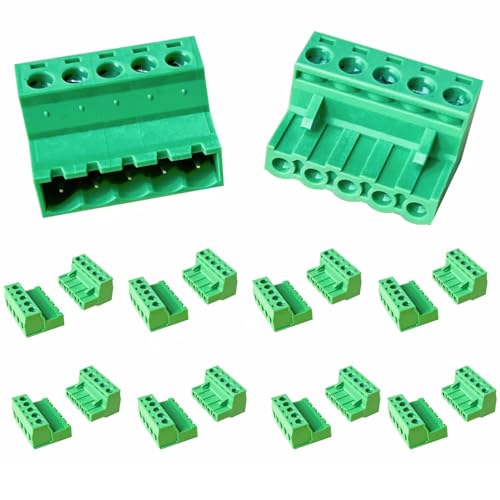 Conectores de bloque de terminales de 5 pines para montaje en PCB de 5.08 mm y 300 V 15 A