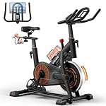 Heimtrainer Fahrrad mit Magnetischem Widerstand, Indoor Bike mit LCD-Monitor & Tablet-Halter, Leises Stabiles Fitnessbike für Zuhause, Verstellbar Ergometer Heimtrainer 120kg Belastbarkeit